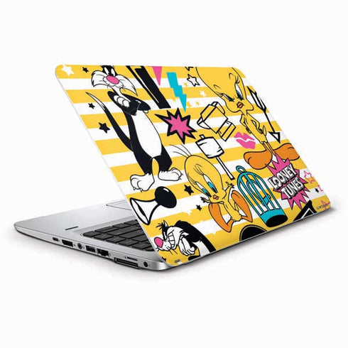 Looney Tunes Tweety and Sylvester Striped Patches HP Elitebook Skin